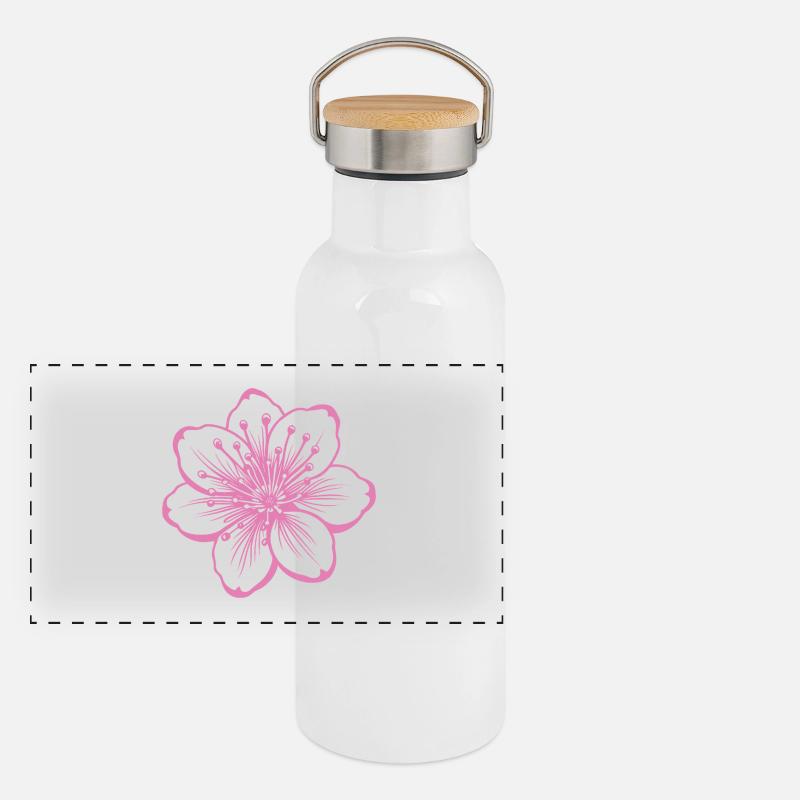 Fleur de cerisier Gourde isotherme avec bouchon en bambou