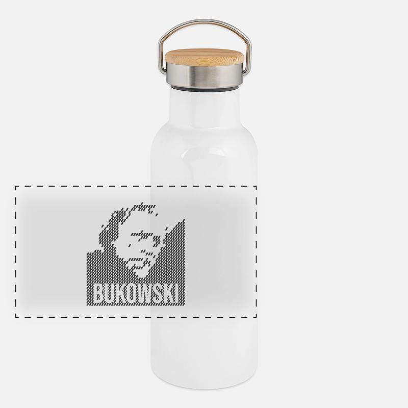 Charles Bukowski Conception du portrait Gourde isotherme avec bouchon en bambou