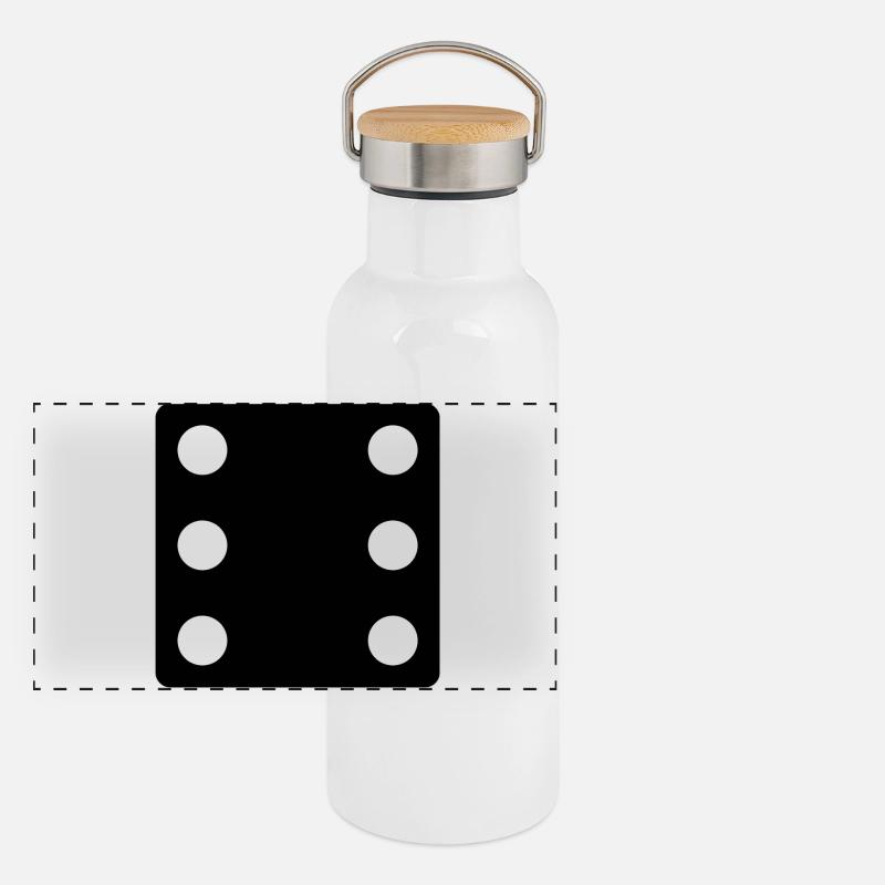 Le jeu dit - Gourde isotherme avec bouchon en bambou - blanc