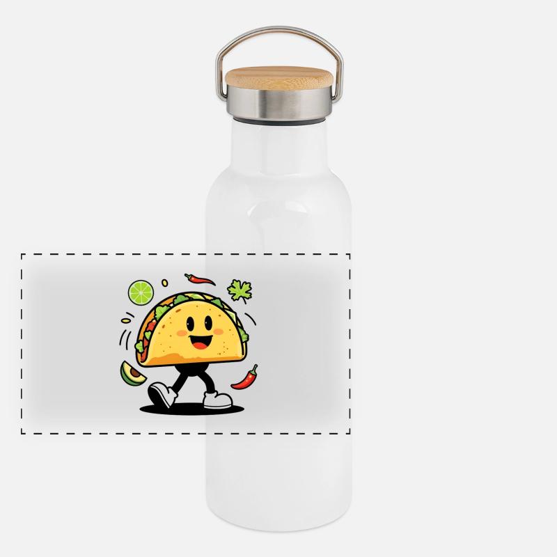 Taco-Mann, Mann-Tacos Panorama Thermosflasche mit Bambusdeckel