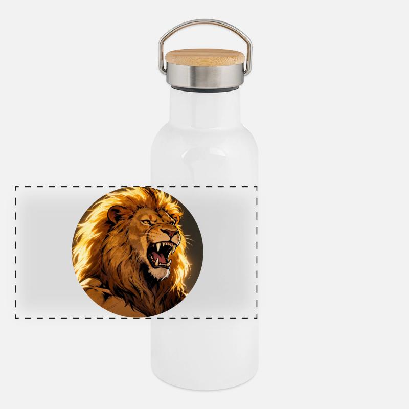Roaring Lion Blaze Panoramic Thermal Bottle with Bamboo Lid