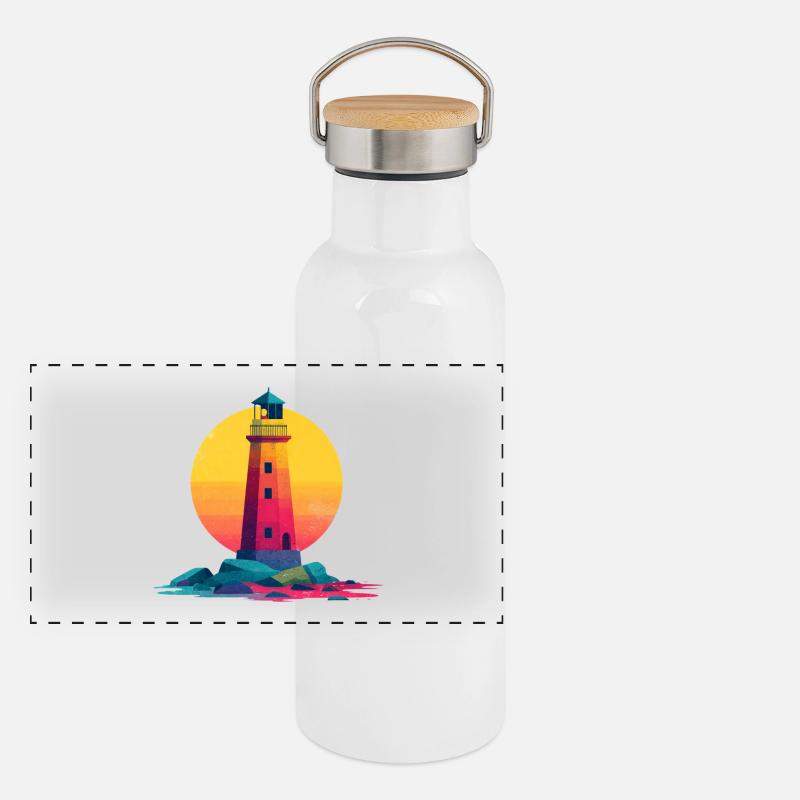 Panorama Thermosflasche mit Bambusdeckel