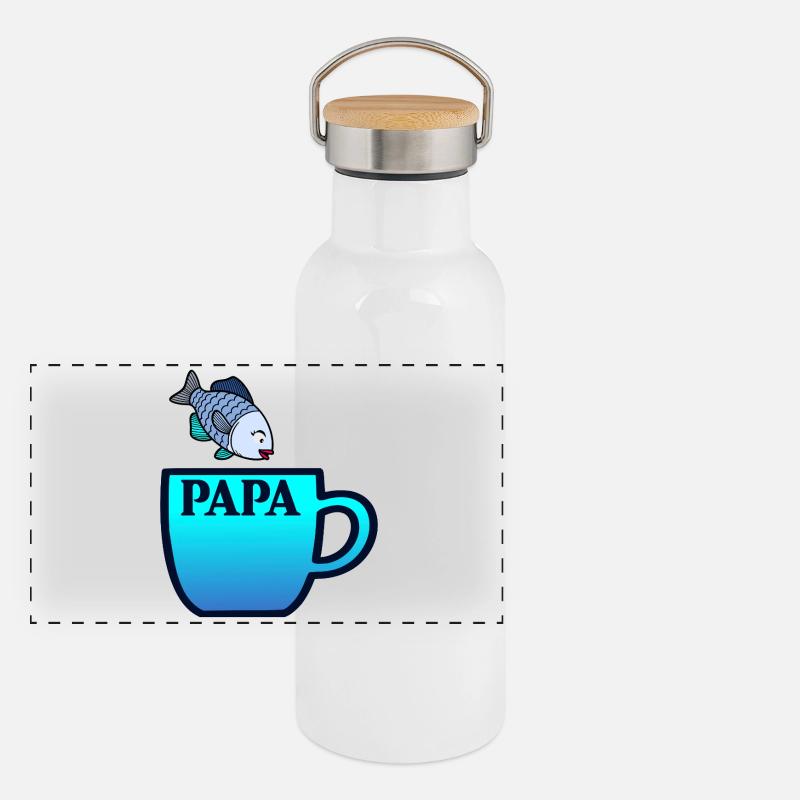 Dad Fish Angler Panoramic Thermal Bottle with Bamboo Lid