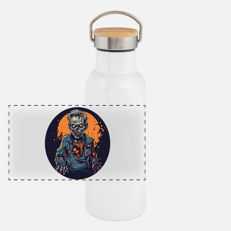 Halloween - Zombie - Horror - Witch Panoramic Thermal Bottle with Bamboo Lid