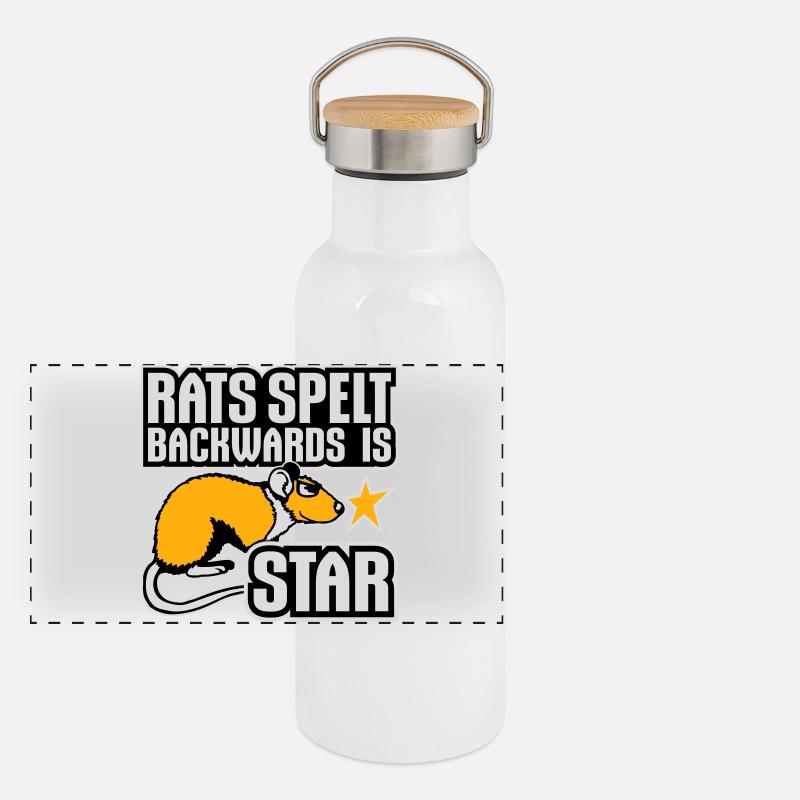 Rats Spelt Backwards Is Star Lustiger Ratte Spruch Panoramic Thermal Bottle with Bamboo Lid