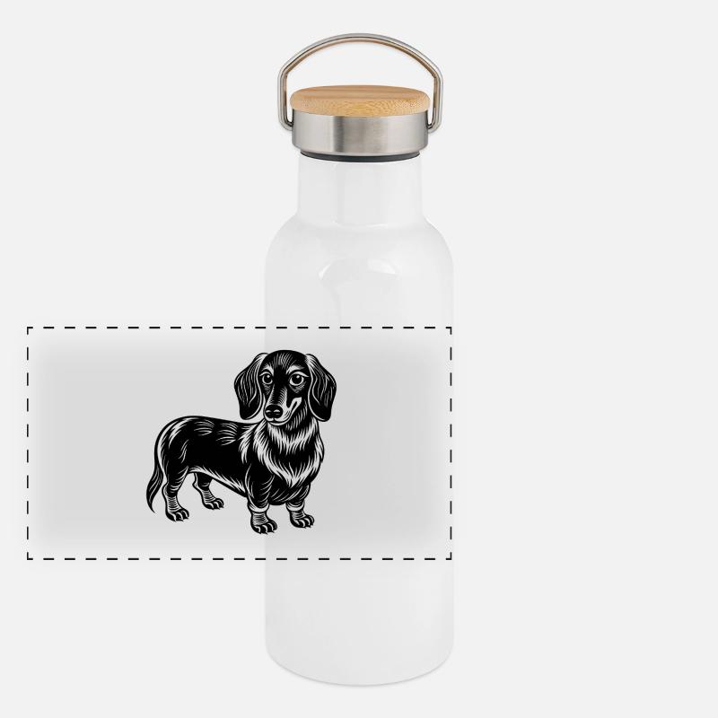 Teckel Gourde isotherme avec bouchon en bambou
