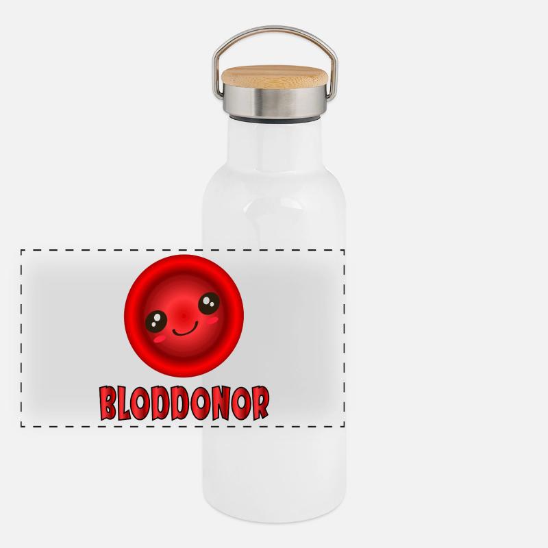 Blood donor Panoramic Thermal Bottle with Bamboo Lid