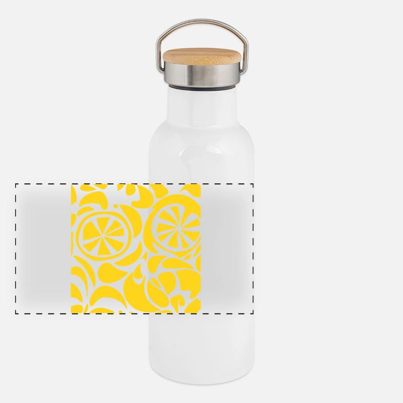 Lemon Pattern Shirt Cute Summer Fruit Aesthetic Panoramic Thermal Bottle with Bamboo Lid