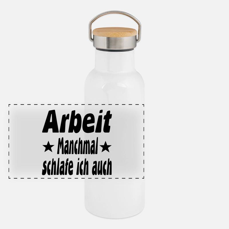 Arbeit Panorama Thermosflasche mit Bambusdeckel