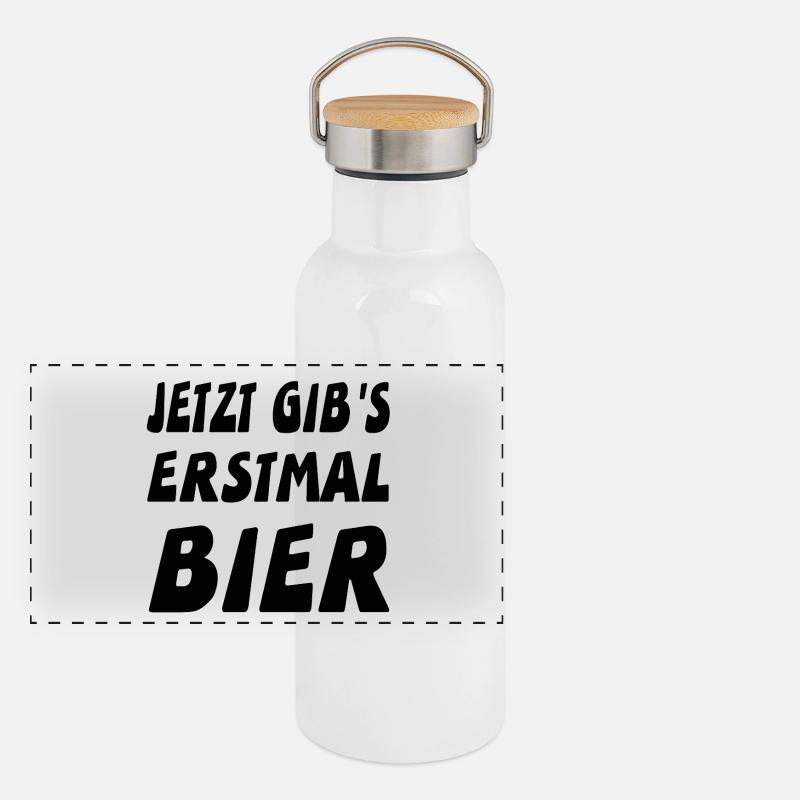 Panorama Thermosflasche mit Bambusdeckel