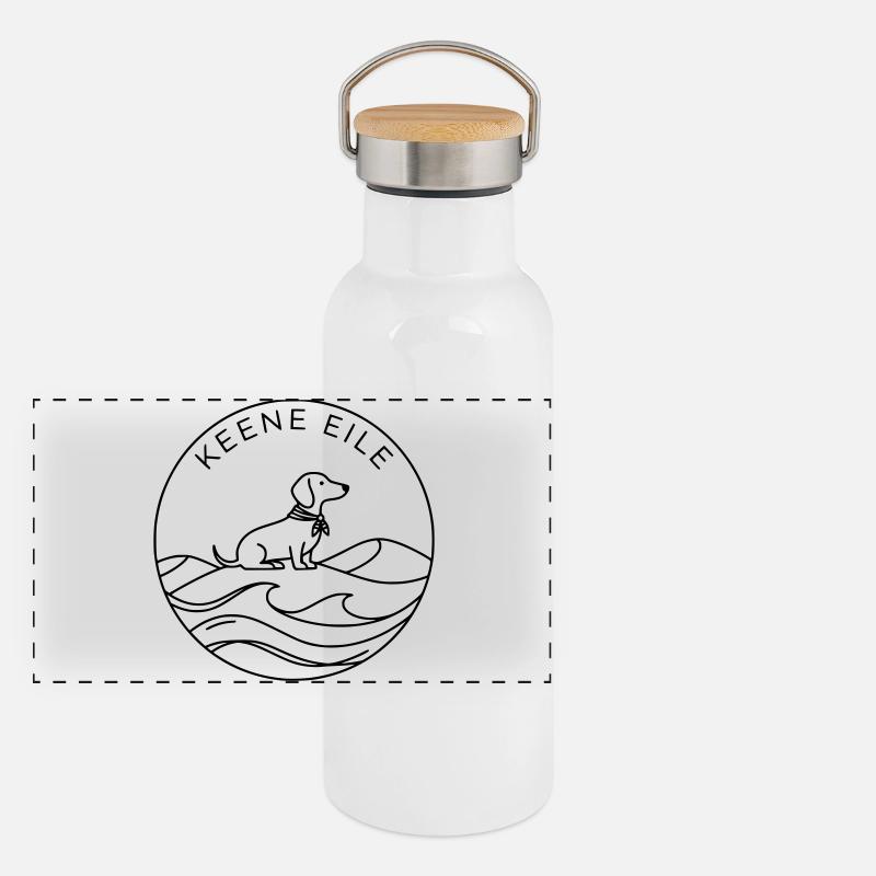 Badge de teckel Sea Keene Rush Gourde isotherme avec bouchon en bambou