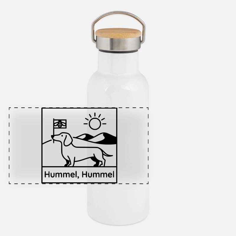 dackel hummel hummel Panorama Thermosflasche mit Bambusdeckel