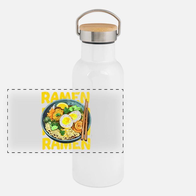 Panorama Thermosflasche mit Bambusdeckel
