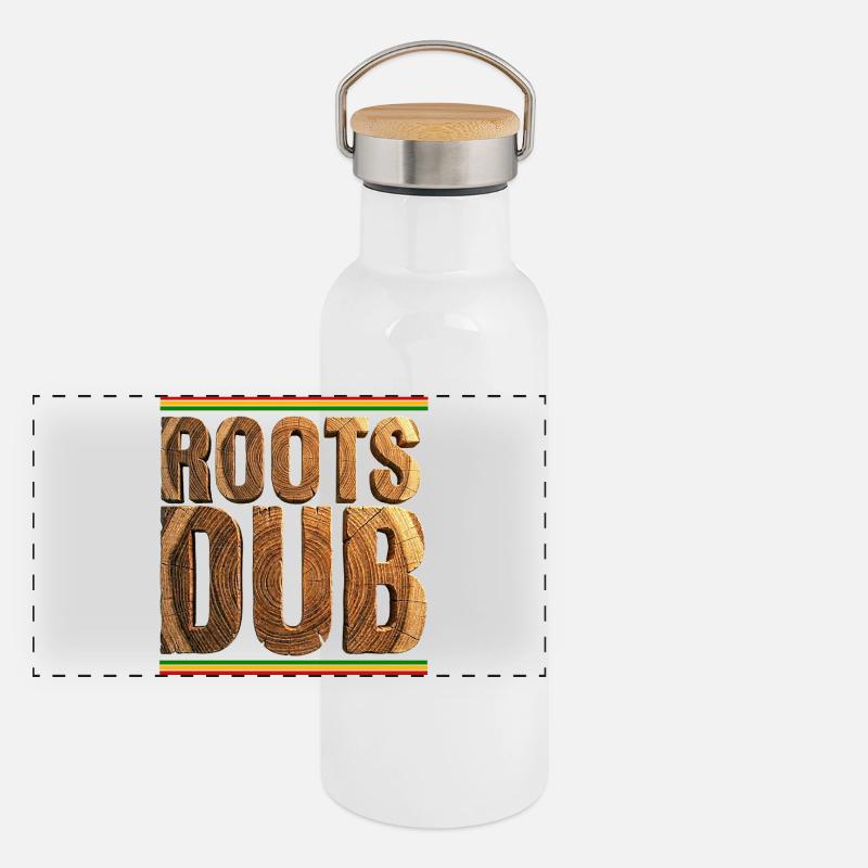Roots Dub Reggae Wood Gourde isotherme avec bouchon en bambou