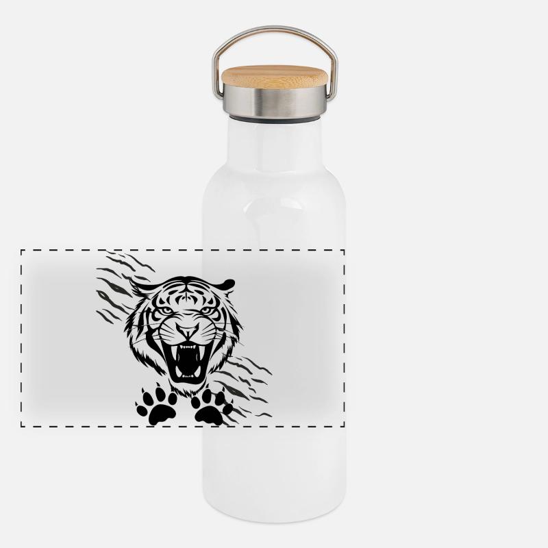 Arched Shadows and Tiger Panoramic Thermal Bottle with Bamboo Lid