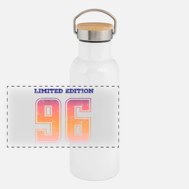 Vintage 1996 Panorama Thermosflasche mit Bambusdeckel