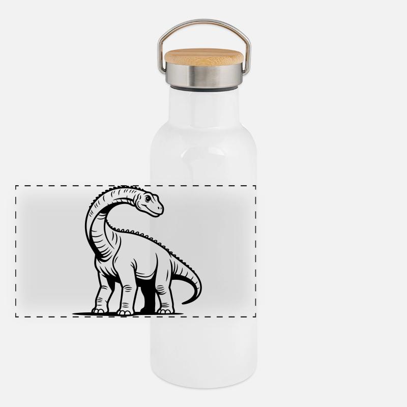 Brachiosaurus Panorama Thermosflasche mit Bambusdeckel