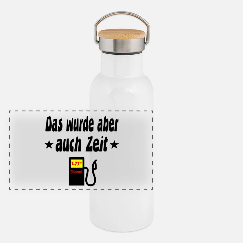 Diesel Panorama Thermosflasche mit Bambusdeckel