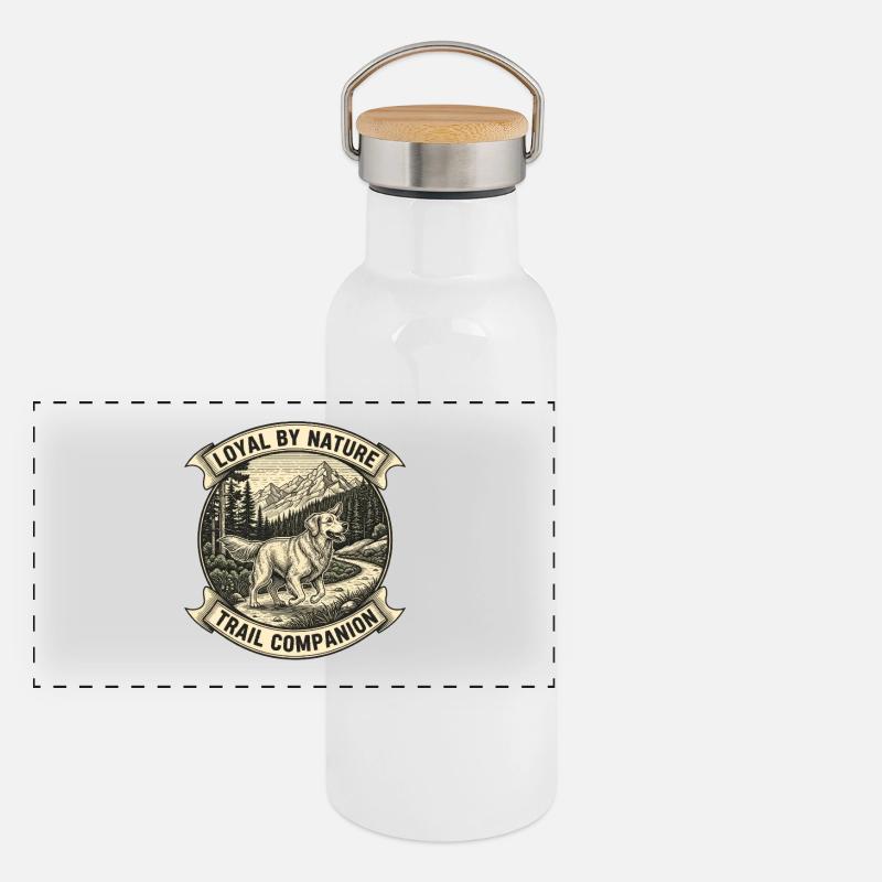 Chien de compagnie de sentier : loyal par nature Gourde isotherme avec bouchon en bambou