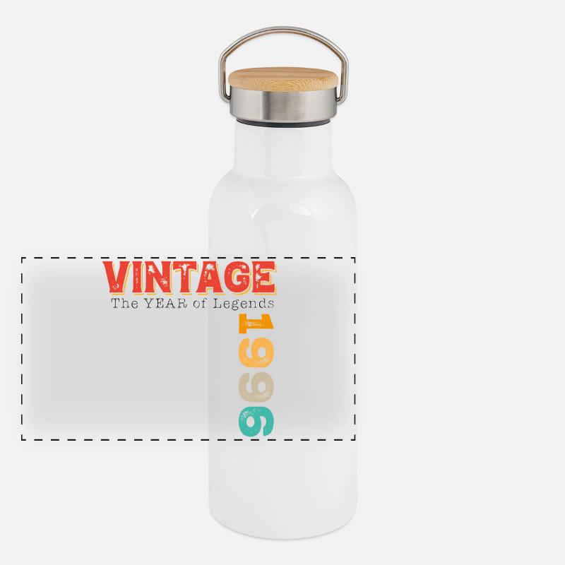 Vintage 1996 Panorama Thermosflasche mit Bambusdeckel