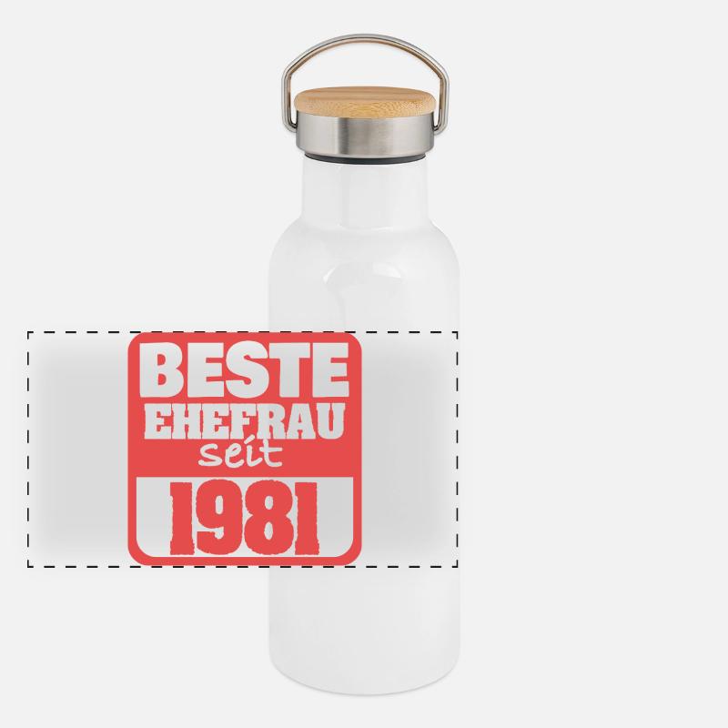 Ehe 1981 Panorama Thermosflasche mit Bambusdeckel