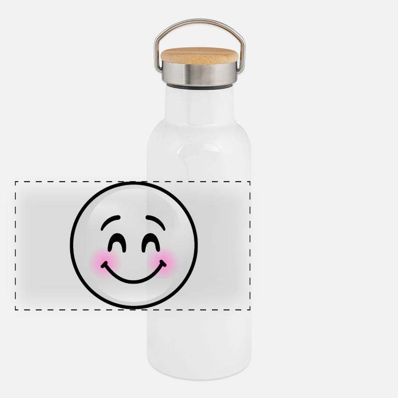 Niedliche graue Blase Panorama Thermosflasche mit Bambusdeckel