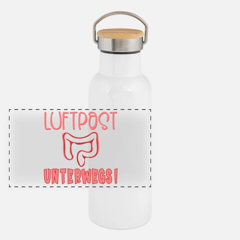 Blähungen Luftpost Darm Panorama Thermosflasche mit Bambusdeckel