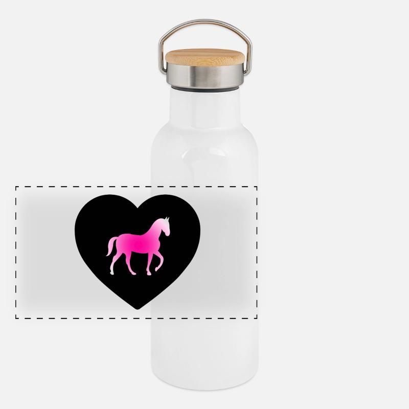 horses Panoramic Thermal Bottle with Bamboo Lid