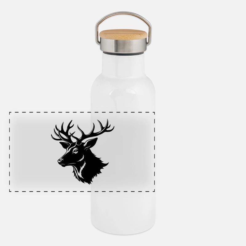 Elchkopfform Panorama Thermosflasche mit Bambusdeckel