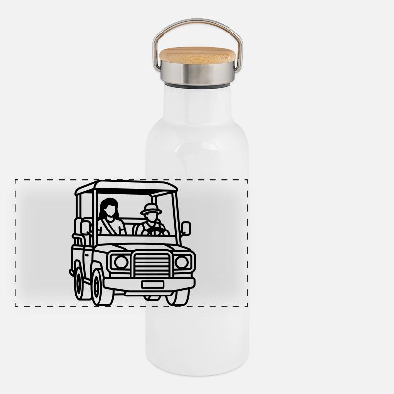 safari Gourde isotherme avec bouchon en bambou