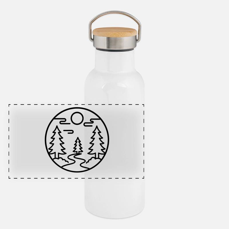 Moonforest Path Silhouette Panoramic Thermal Bottle with Bamboo Lid