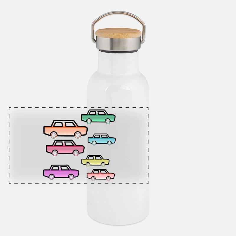 Automobiles Gourde isotherme avec bouchon en bambou