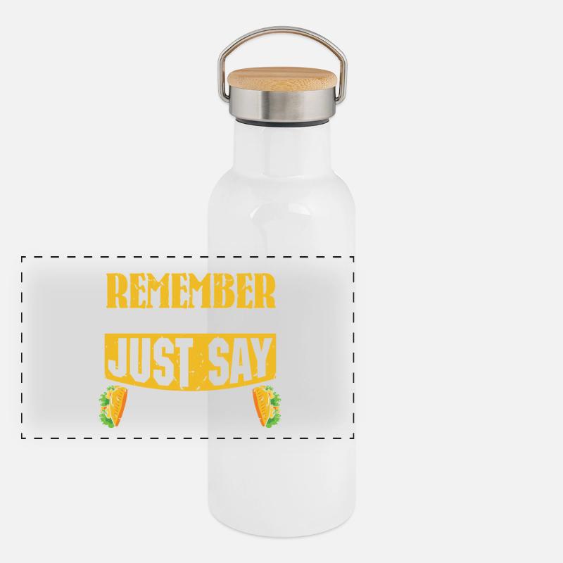 if you cant remember my name just say tacos Panorama Thermosflasche mit Bambusdeckel