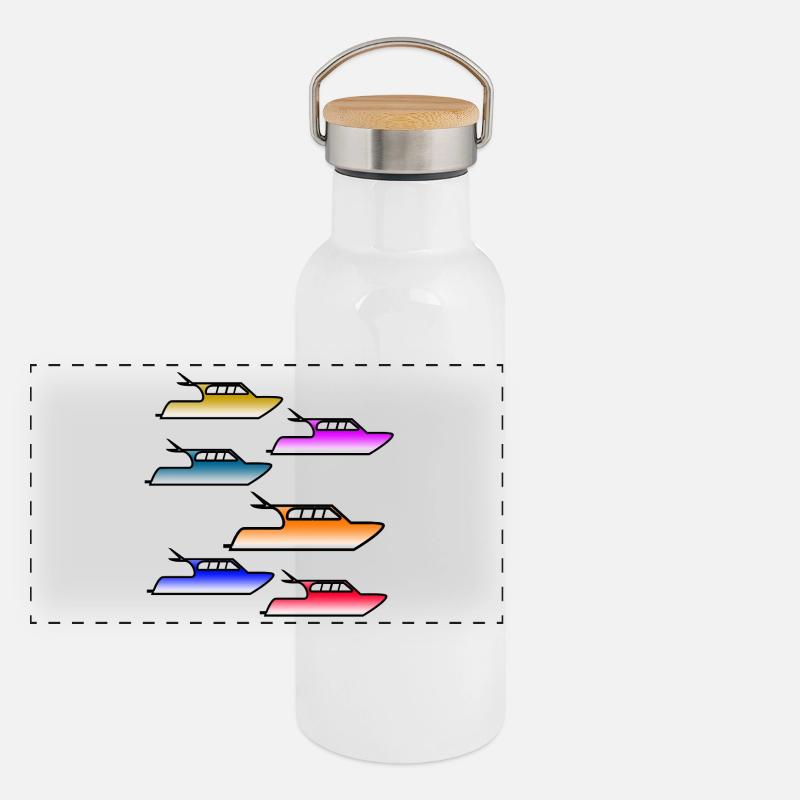 Panorama Thermosflasche mit Bambusdeckel