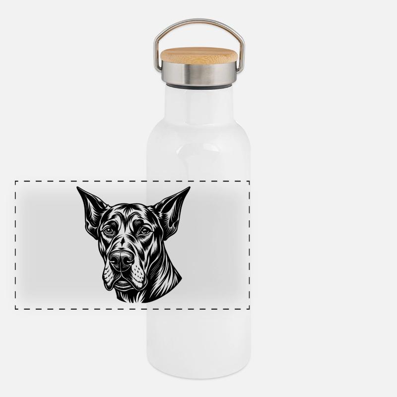 Great dane dog Panoramic Thermal Bottle with Bamboo Lid