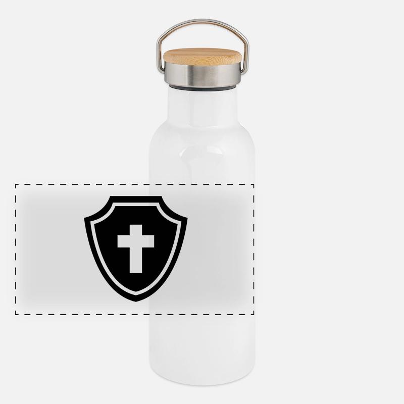 Armor of God Shield Panoramic Thermal Bottle with Bamboo Lid