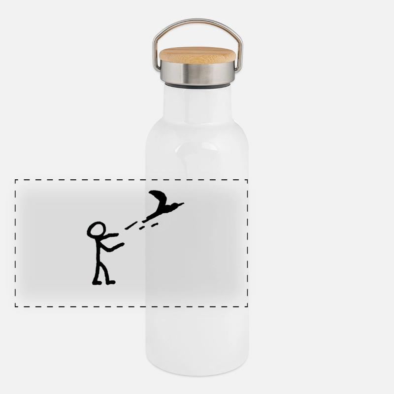 Gourde isotherme avec bouchon en bambou