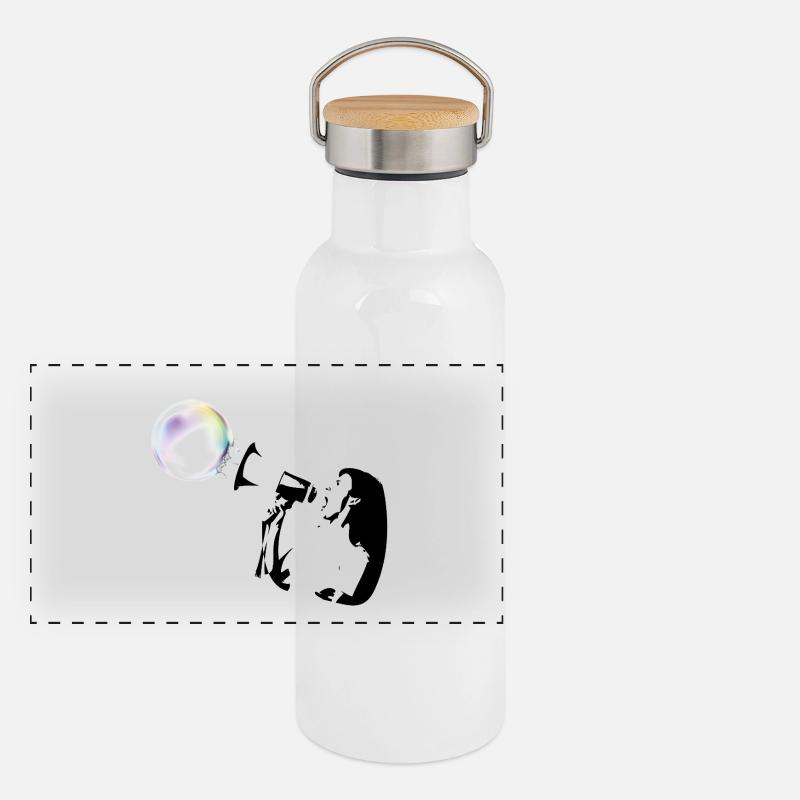 Bubble shot Gourde isotherme avec bouchon en bambou