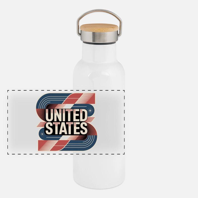 États-Unis Gourde isotherme avec bouchon en bambou