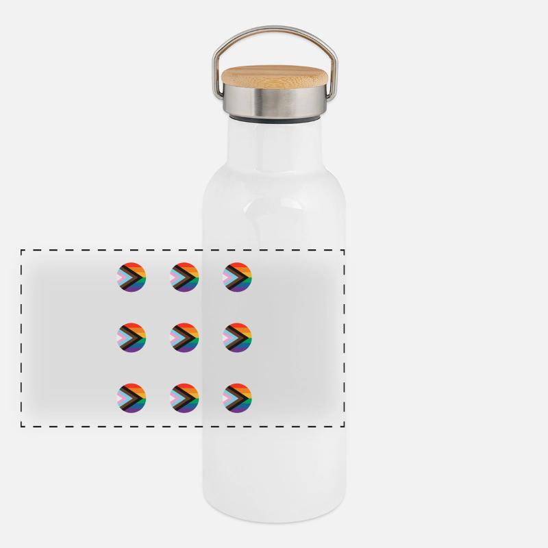 Pride-Pfeil-Mosaik Panorama Thermosflasche mit Bambusdeckel