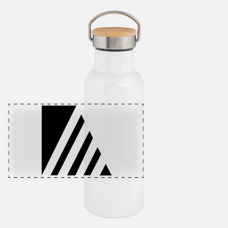 Stilvolle Striche Panorama Thermosflasche mit Bambusdeckel