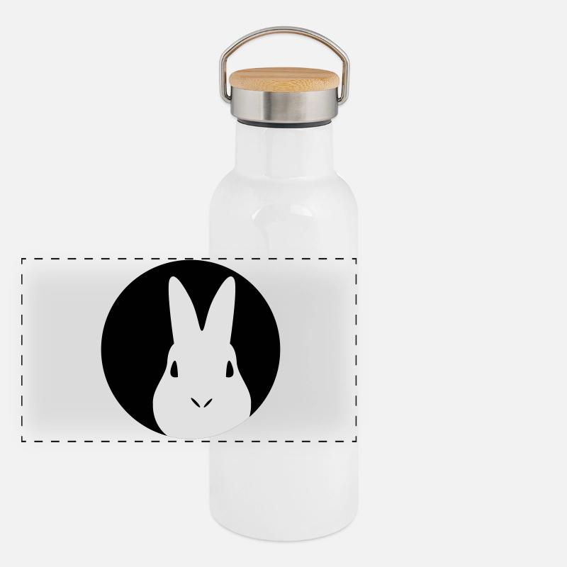 Kaninchen Panorama Thermosflasche mit Bambusdeckel