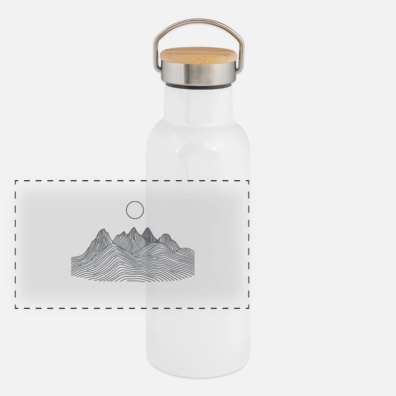 Mountains Panorama Thermosflasche mit Bambusdeckel