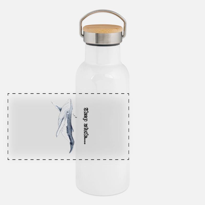 Baleines bonnes nuits de sommeil - baleines Zzz - Baleine Gourde isotherme avec bouchon en bambou