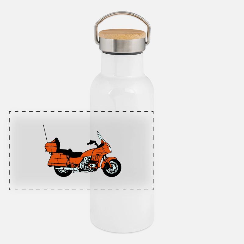 Motorrad , Goldwing , Chopper , Kult(25) Panorama Thermosflasche mit Bambusdeckel