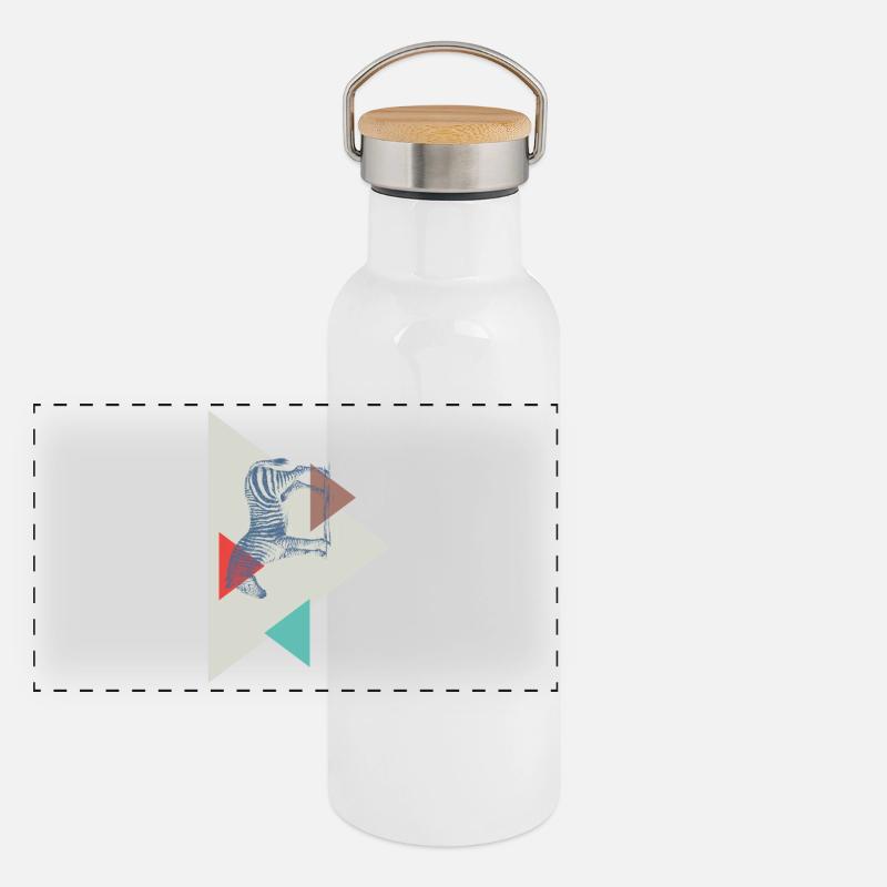 Conception de triangle de zèbre Gourde isotherme avec bouchon en bambou
