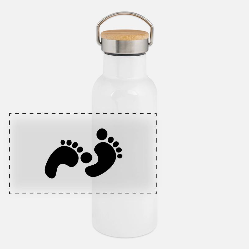 footprints Gourde isotherme avec bouchon en bambou