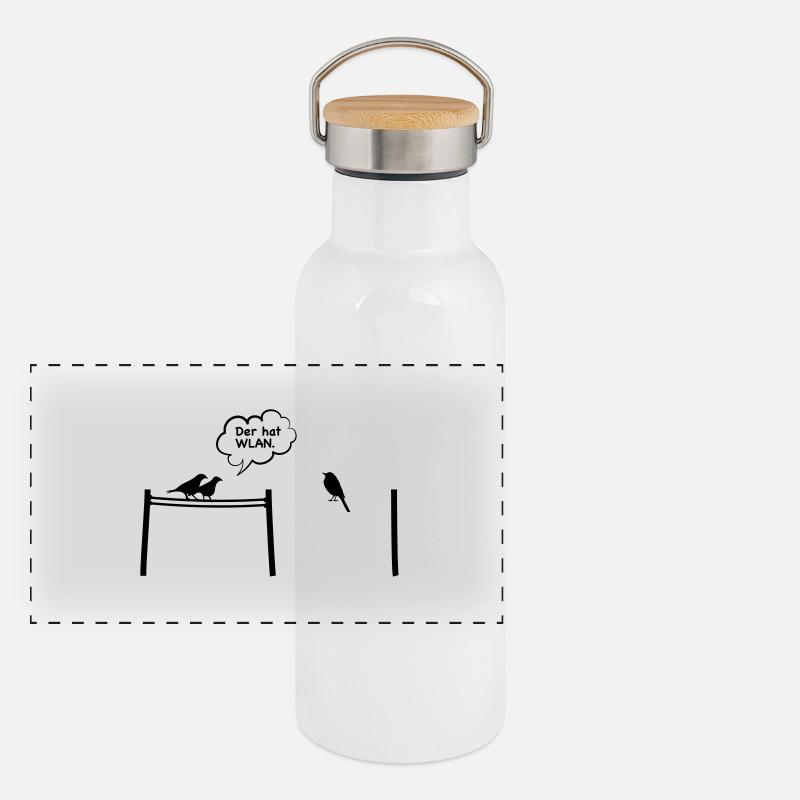 bird powerline sans fil câble internet wifi Gourde isotherme avec bouchon en bambou