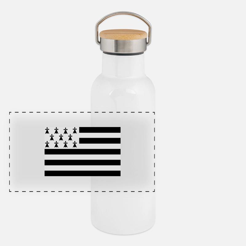 bzh_flag Gourde isotherme avec bouchon en bambou