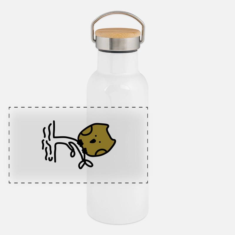 dicke Eule Panorama Thermosflasche mit Bambusdeckel